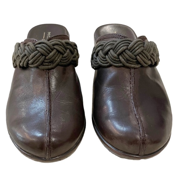Michelle D Chocolate Brown Mules with Braided Detailing - Picture 3 of 7